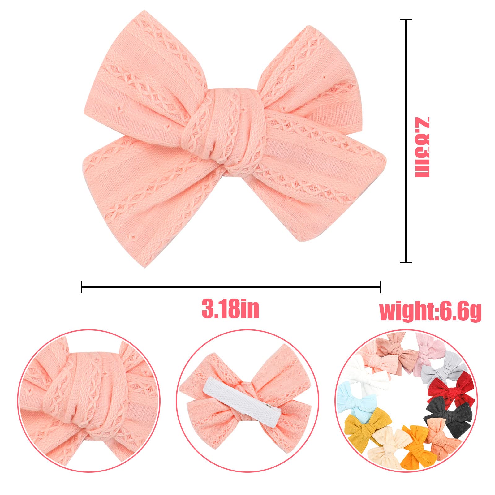 24 Pack Premium Hair Bows Clips for Baby Girls | Non-Slip Barrettes & Hair Accessories for Toddlers & Kids | Soft Fully Lined Design | Perfect for Parties, School, Photos & Daily Wear | ZARXILI