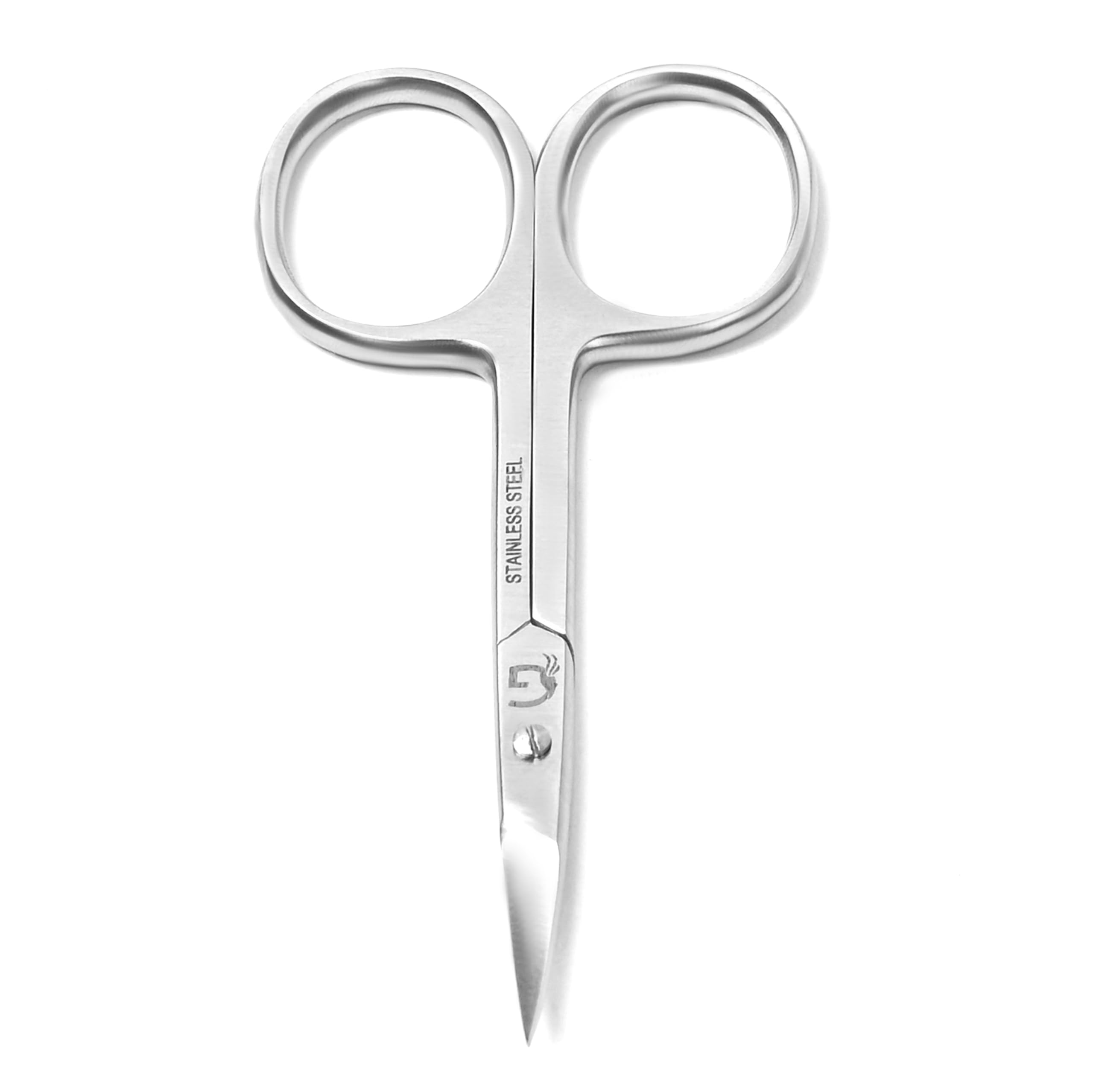 Professional Stainless Steel Cuticle Scissors - Curved Grooming Scissors for Eyebrow, Mustache, Nose Hair, Eyelash & Dry Skin Care - Manicure & Pedicure Essential for Home & Salon Use