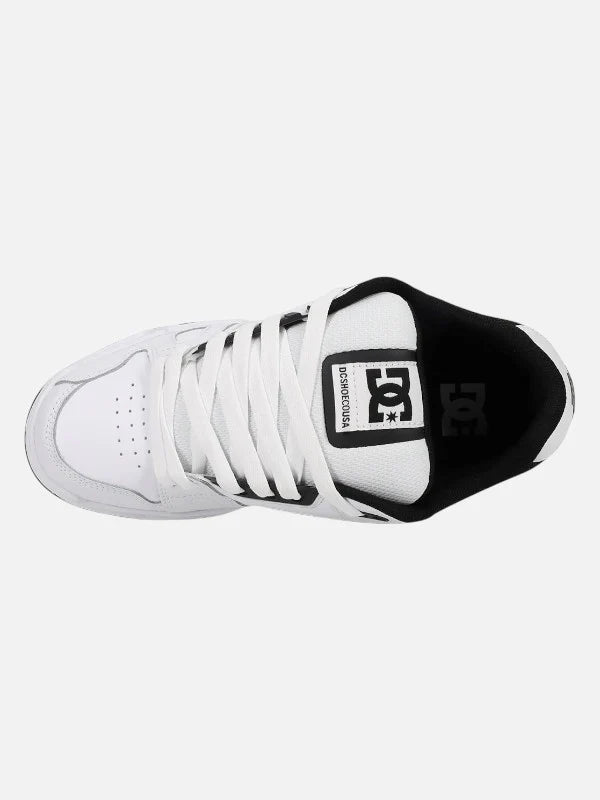 DC Stag BWF Skate Shoes for Men - White & Black High-Top Sneakers for Skateboarding & Casual Wear