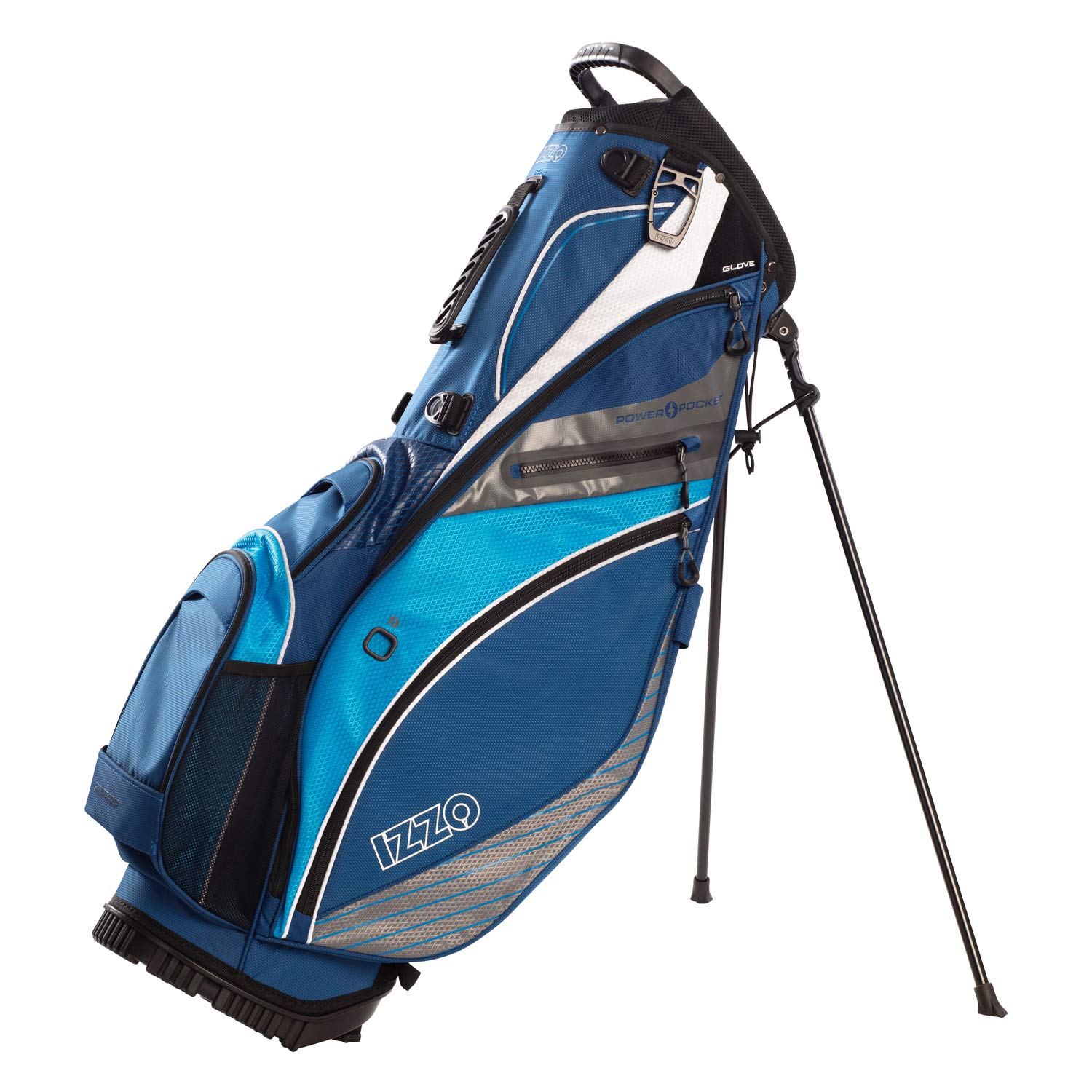 IZZO Golf Versa Ultra-Lite Stand Golf Bag - Lightweight & Durable with 4-Way Top, 7 Pockets & Auto-Open Stand - Perfect for Walking the Course (Red/White/Blue) | Ideal for Weekend Golfers & Tournament Play