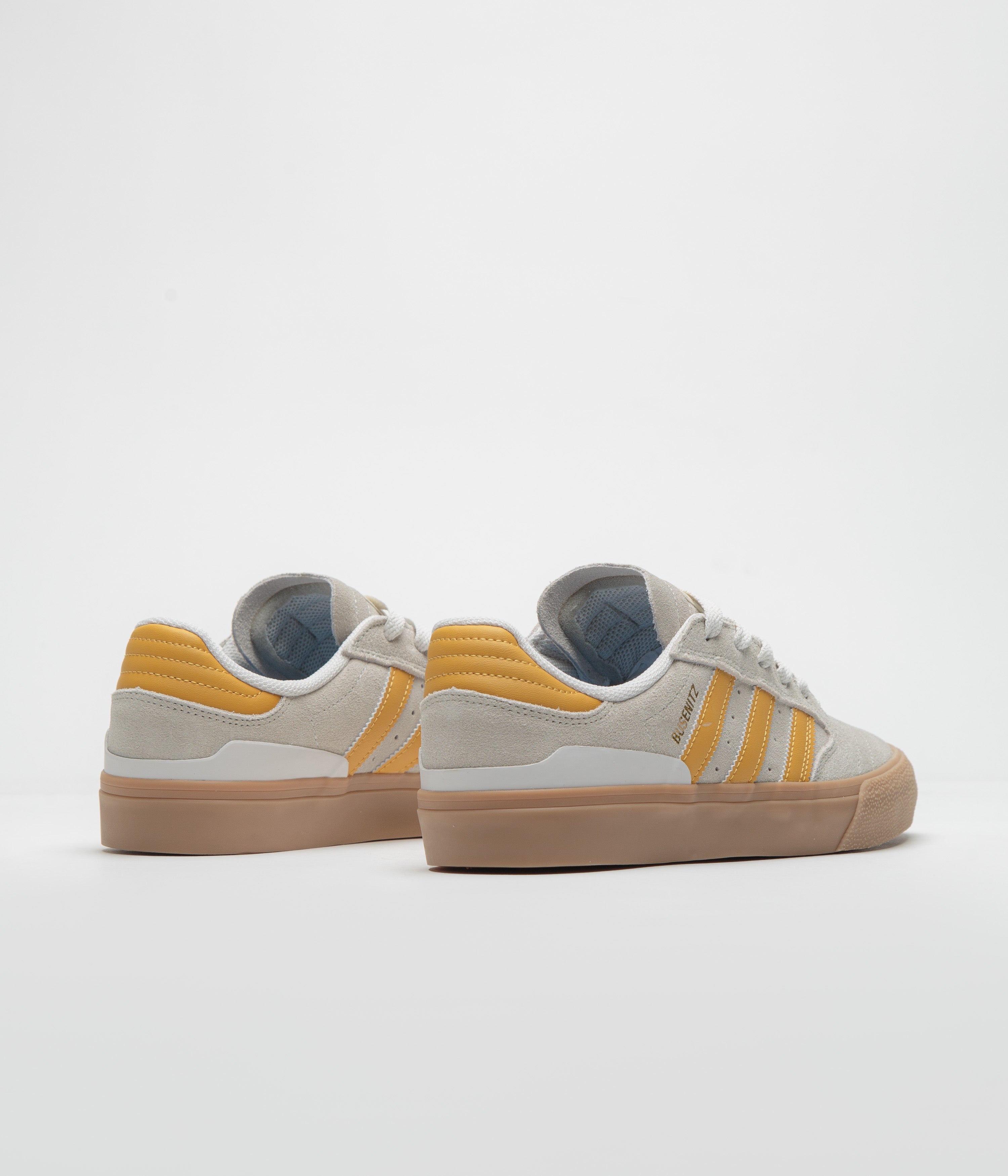 Adidas Busenitz Vulc II Skate Shoes - Crystal White/Preloved Yellow/Gold Metallic - Men's High-Performance Skateboarding Sneakers for Street Style & Urban Fashion