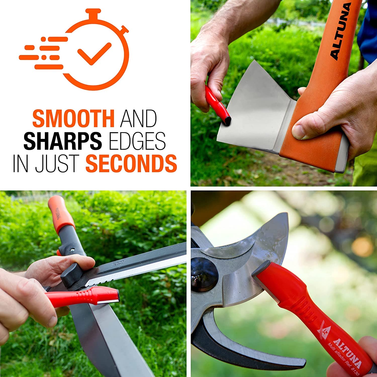 Altuna 2-Pack Tungsten Carbide Pocket Blade Sharpener - Universal Tool Sharpener for Pruning Shears, Hedge Scissors, Clippers & Pocket Knives | Perfect for Gardening, Landscaping & Outdoor Activities