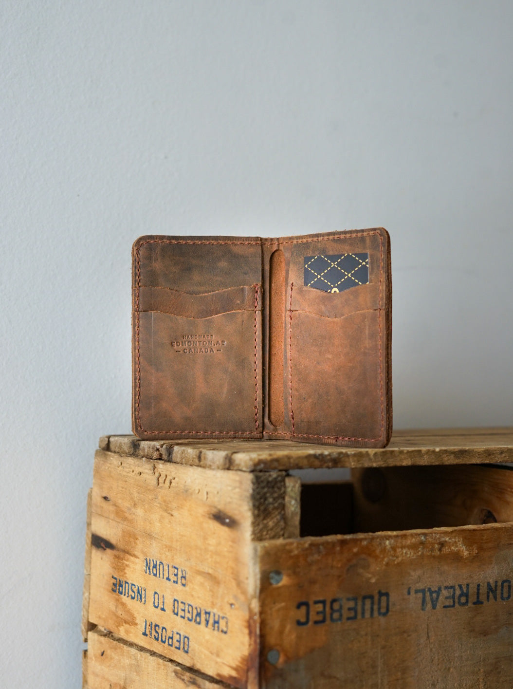 Mini Trucker Wallet for Men - Genuine Crazyhorse Brown Leather RFID Blocking Slim Bifold Wallet - Perfect for Travel, Everyday Carry & Minimalist Lifestyle