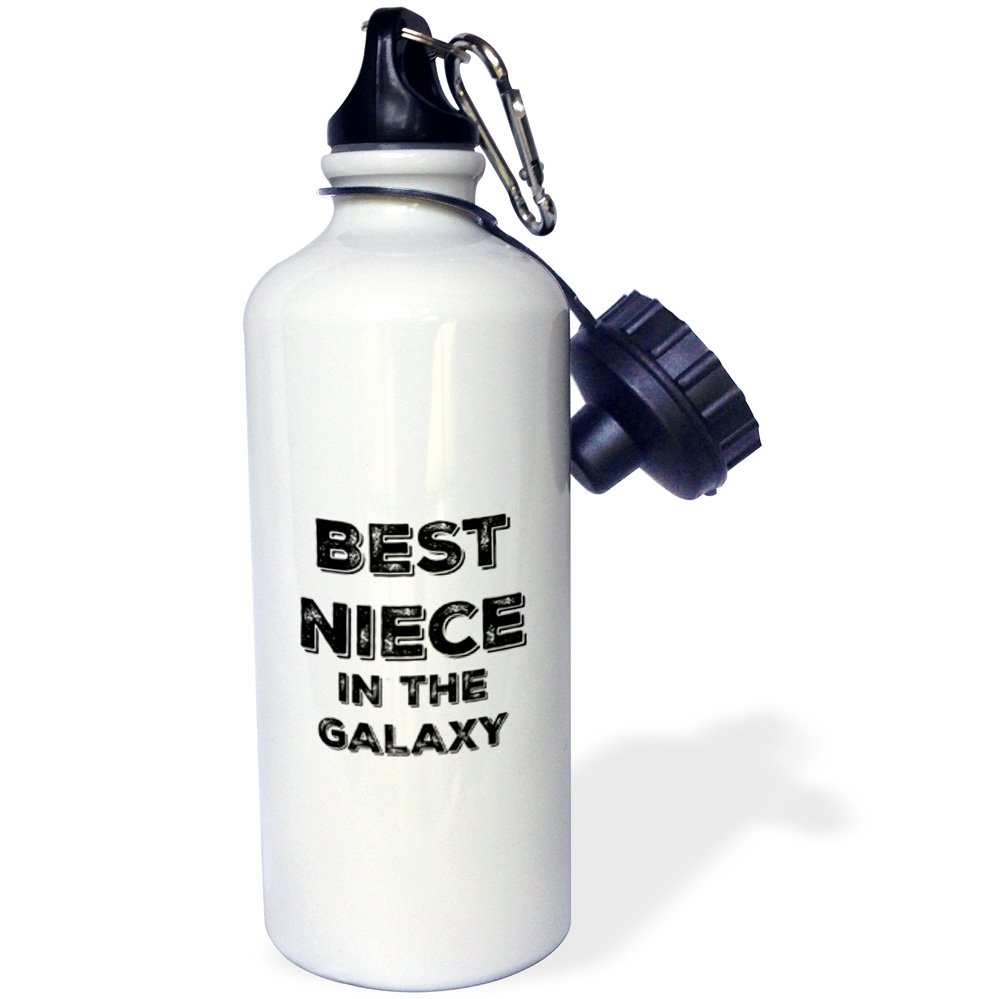 Best Niece in the Galaxy 21oz Sports Water Bottle - Insulated Stainless Steel Water Bottle for Gym, Hiking & Outdoor Activities - Perfect Gift for Niece - White