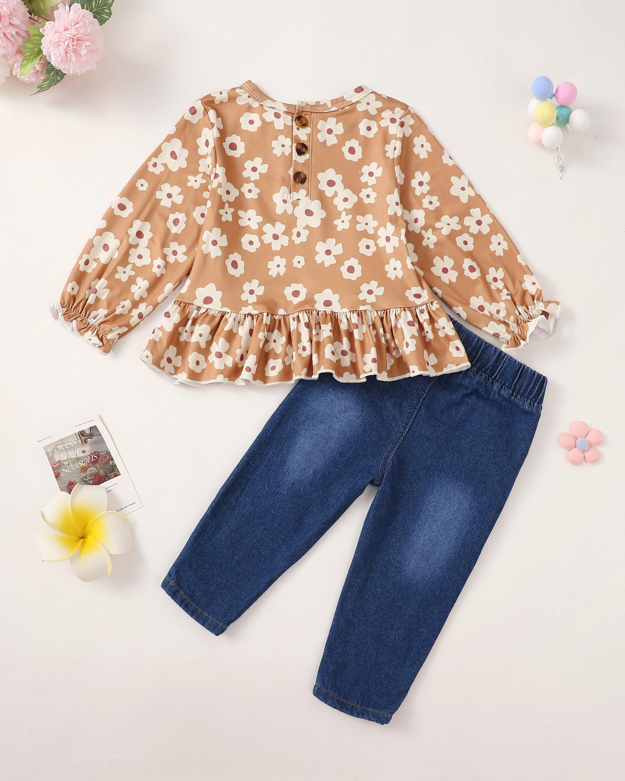 Renotemy Baby Girl Clothes Set - Toddler & Infant Outfits with Cute Jeans Pants | Perfect for Playdates, Parties & Everyday Wear