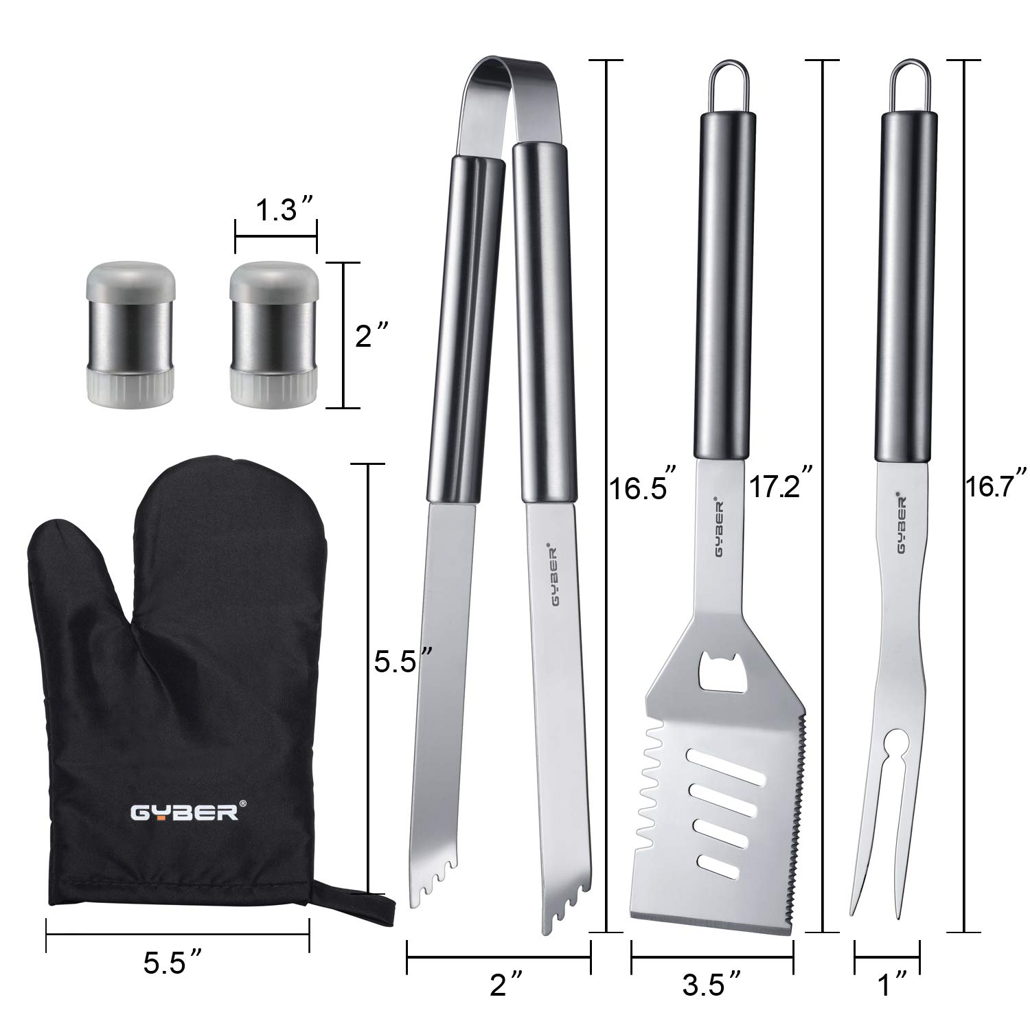 White Elephant Gifts - Funny & Unique Present Ideas | Cyber BBQ Tool Set - 5-Piece Stainless Steel Grilling Accessories | Perfect for Secret Santa, Office Parties & Backyard Barbecues