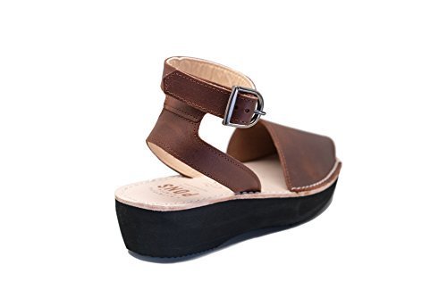 524 - Avarca Mediterranean Sandals in Chocolate Brown - Size 36 (US Women's 6) - Comfortable Leather Slip-On Shoes for Beach, Vacation & Summer Wear
