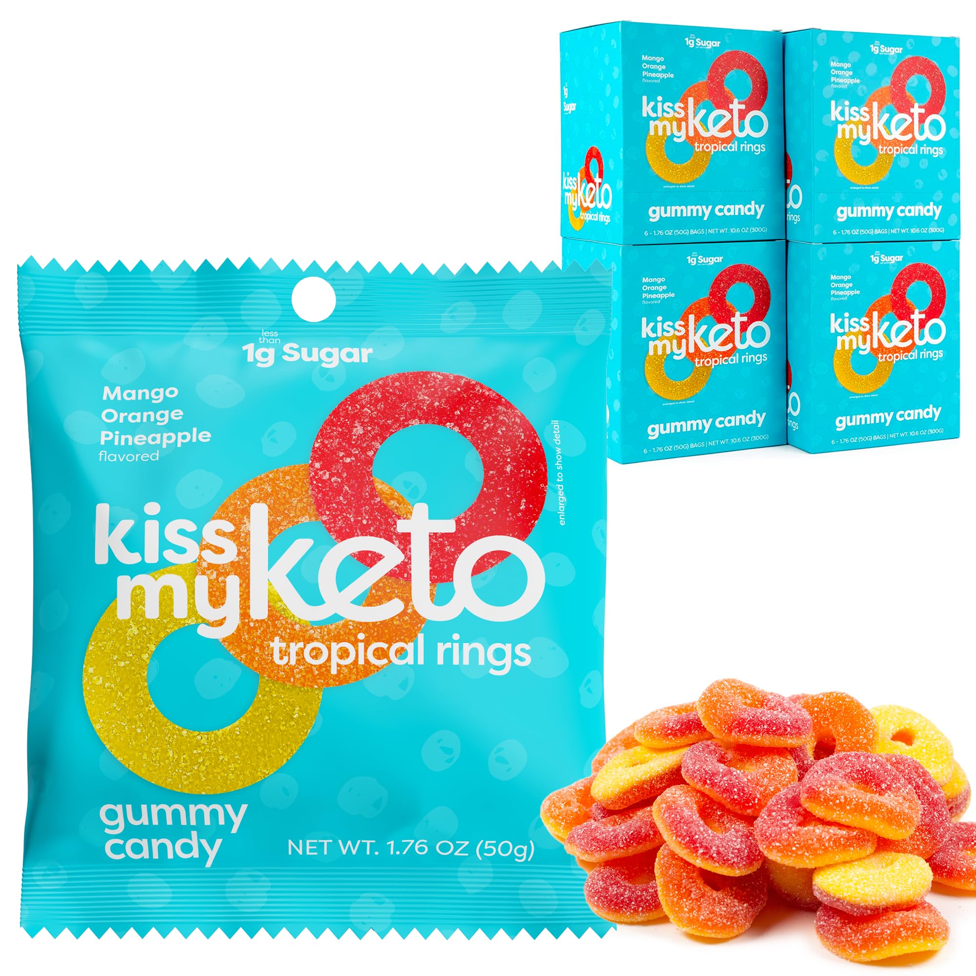 Keto Gummy Rings - Low Carb Vegan Snack for Weight Loss & Energy Boost (24-Pack)