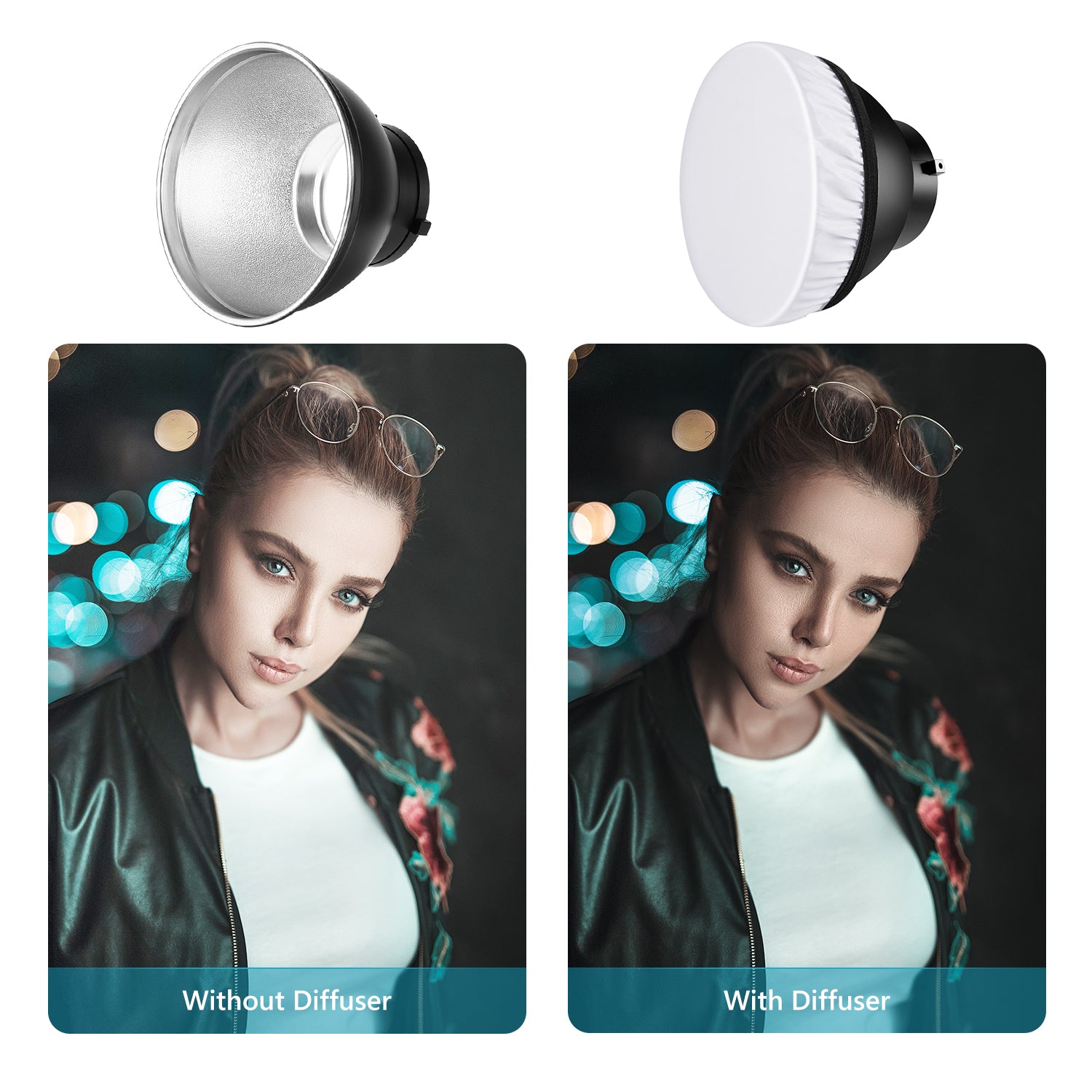 NEEWER 7-Inch Reflector with 20/40/60 Degree Honeycomb Grid - Professional Photography Lighting Modifier for Studio Portraits, Product Shoots & YouTube Videos