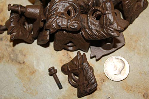 8 Rustic Cast Iron Horse Head Drawer Pulls - 2 Inch Tall Cabinet Handles (HW-74) - Perfect for Vintage Farmhouse Cabinets, Dressers & Furniture Hardware