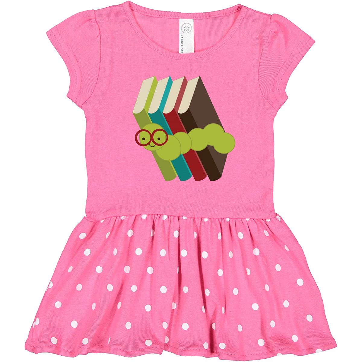 Inktastic Bookworm Books Reading Toddler Dress - Cute & Comfortable Cotton Dress for Baby Girls, Perfect for Storytime, Library Visits & Reading Activities