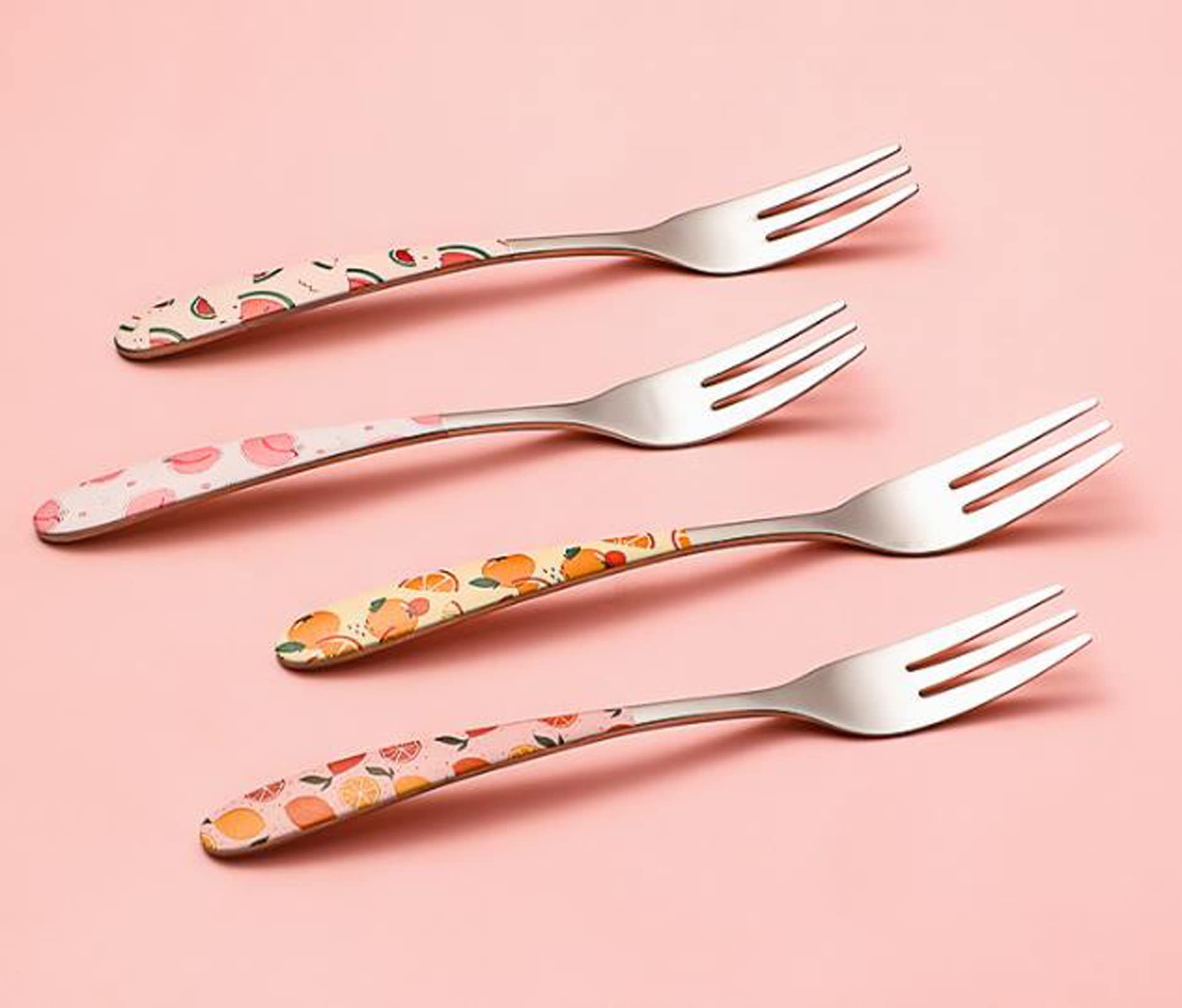 4-Piece 304 Stainless Steel Dessert Fork Set - Elegant Fruit, Salad, Cake & Pastry Forks - Perfect for Afternoon Tea, Cocktail Parties, Wedding Receptions & Dessert Buffets