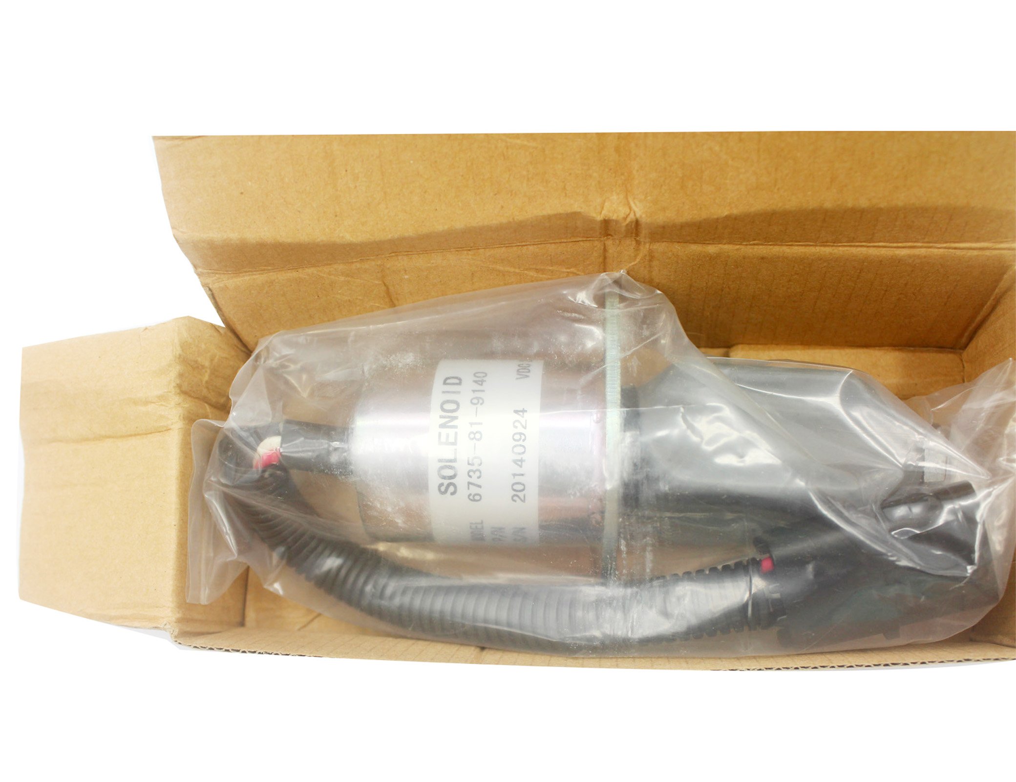 24V Cut Off Solenoid for Komatsu PC210-6 PC220LC-6 PC240LC-6 PC250LC-6 PC290LC-6 6D102 Engine - Fuel Shut Off Valve Replacement Part for Excavator Hydraulic System Maintenance