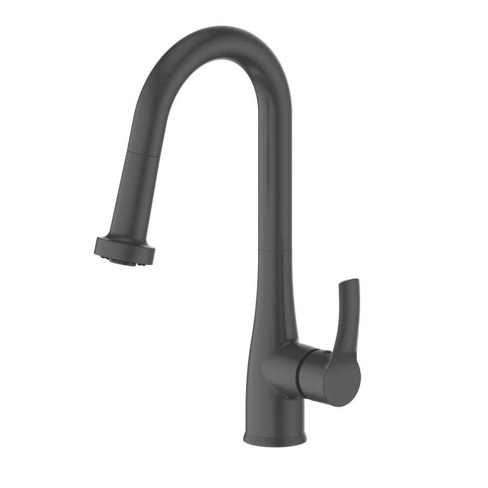 ZLINE Dali Matte Black Pull Down Single Handle Kitchen Faucet - Modern ADA Compliant Design for Sink, Dishwashing & Food Prep (DAL KF MB)