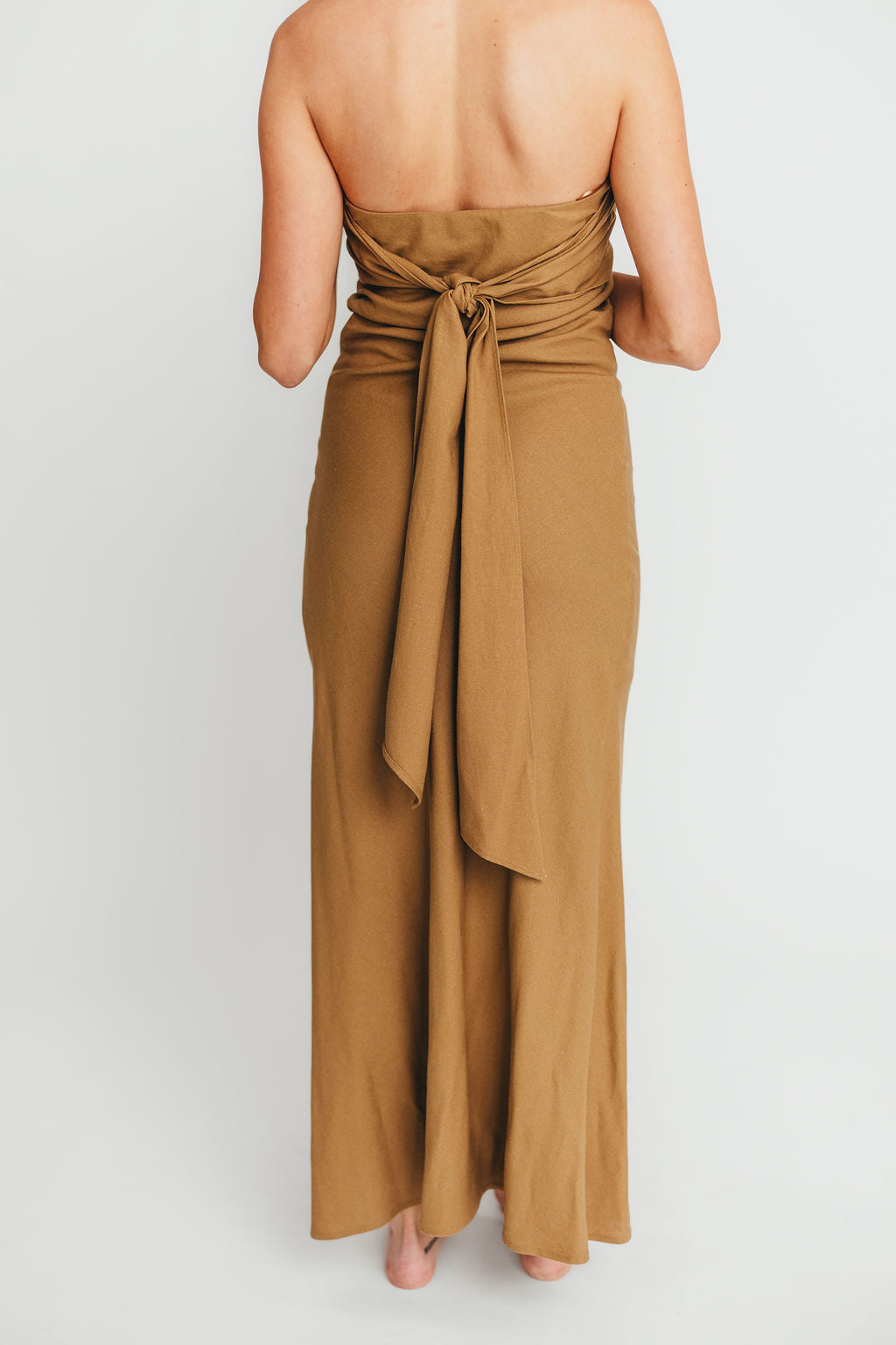 Naidelyn Strapless Maxi Dress - Elegant Golden Palm Print Summer Beach Wedding Party Gown - Perfect for Vacations, Date Nights & Formal Events
