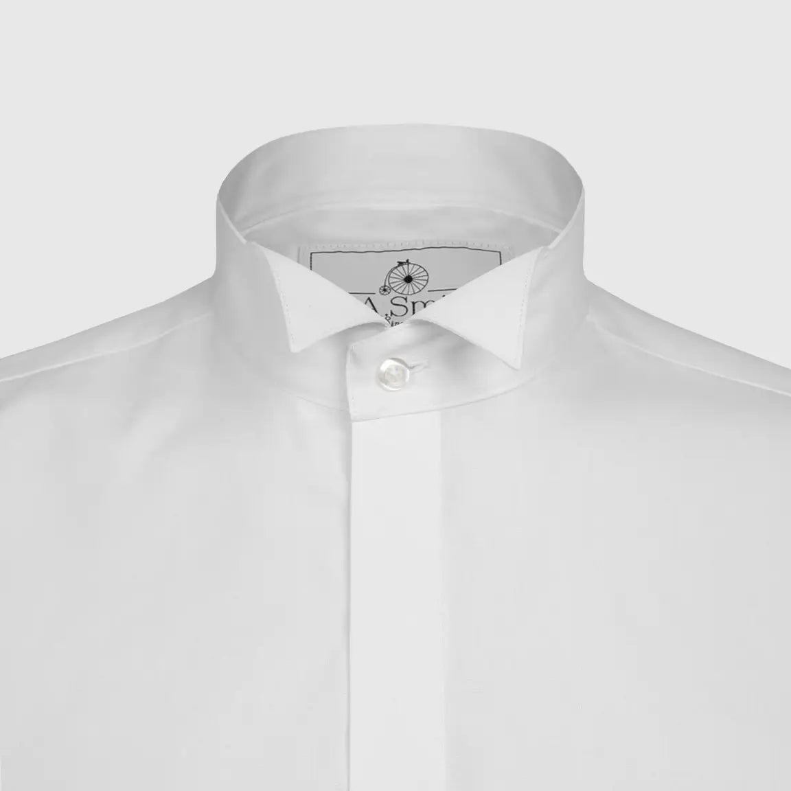 LA Smith White Modern Fit Wing Collar Dress Shirt for Men - Premium Formal Business Attire for Weddings, Interviews & Office Wear