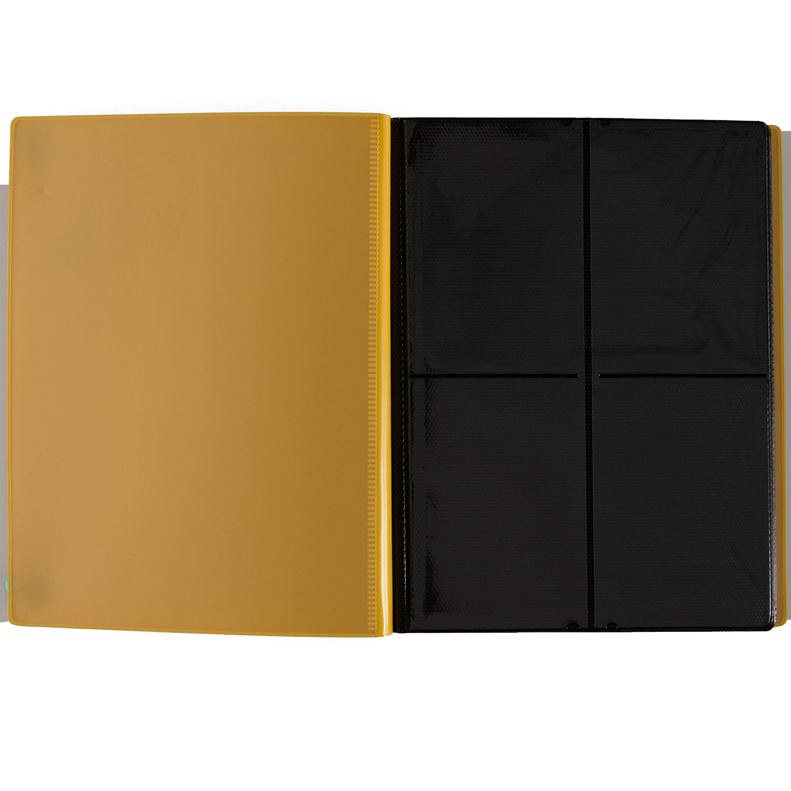 Monster Protection 4-Pocket Binder - Matte Yellow Trading Card Organizer | Perfect for Pokemon, Yu-Gi-Oh & MTG Card Collectors