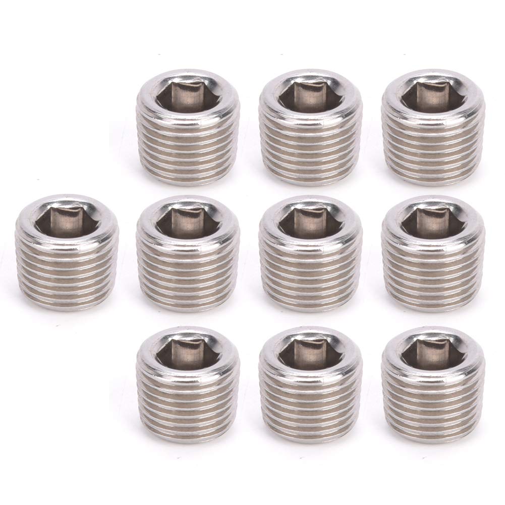 Garosa 10pcs 304 Stainless Steel BSPP Male Thread Pipe Plug Kit - Hex Head Fitting for 3/8 Inch Pipes | Plumbing, Hydraulic Systems & Industrial Applications