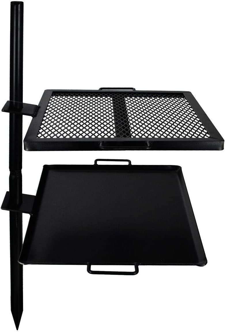 GameMaker Open Fire Cooking Grill & Skillet Combo - Portable Camping Grill for Outdoor Cooking | Perfect for Firepits, Campfires, Backyard BBQs & RV Trips
