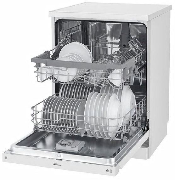 LG DFB512FW 14 Place Setting White Dishwasher - Energy Efficient, Quiet Operation for Modern Kitchens