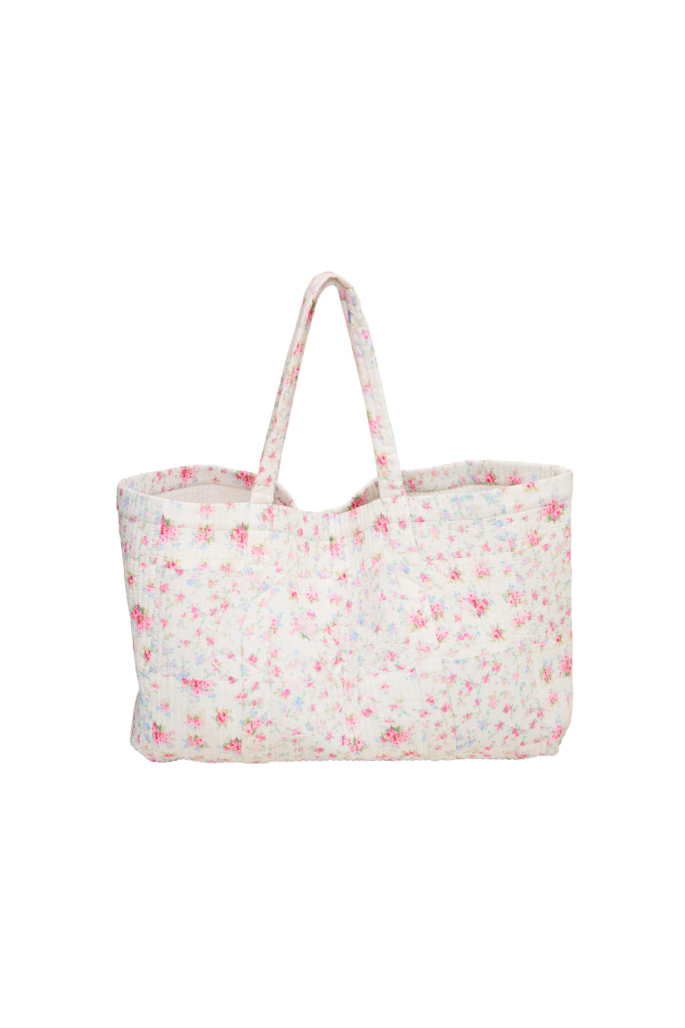 Stylish Cyndi Cotton Floral Tote Bag for Women - Large Fashionable Beach Tote with Pockets - Perfect for Shopping, Travel & Summer Outings