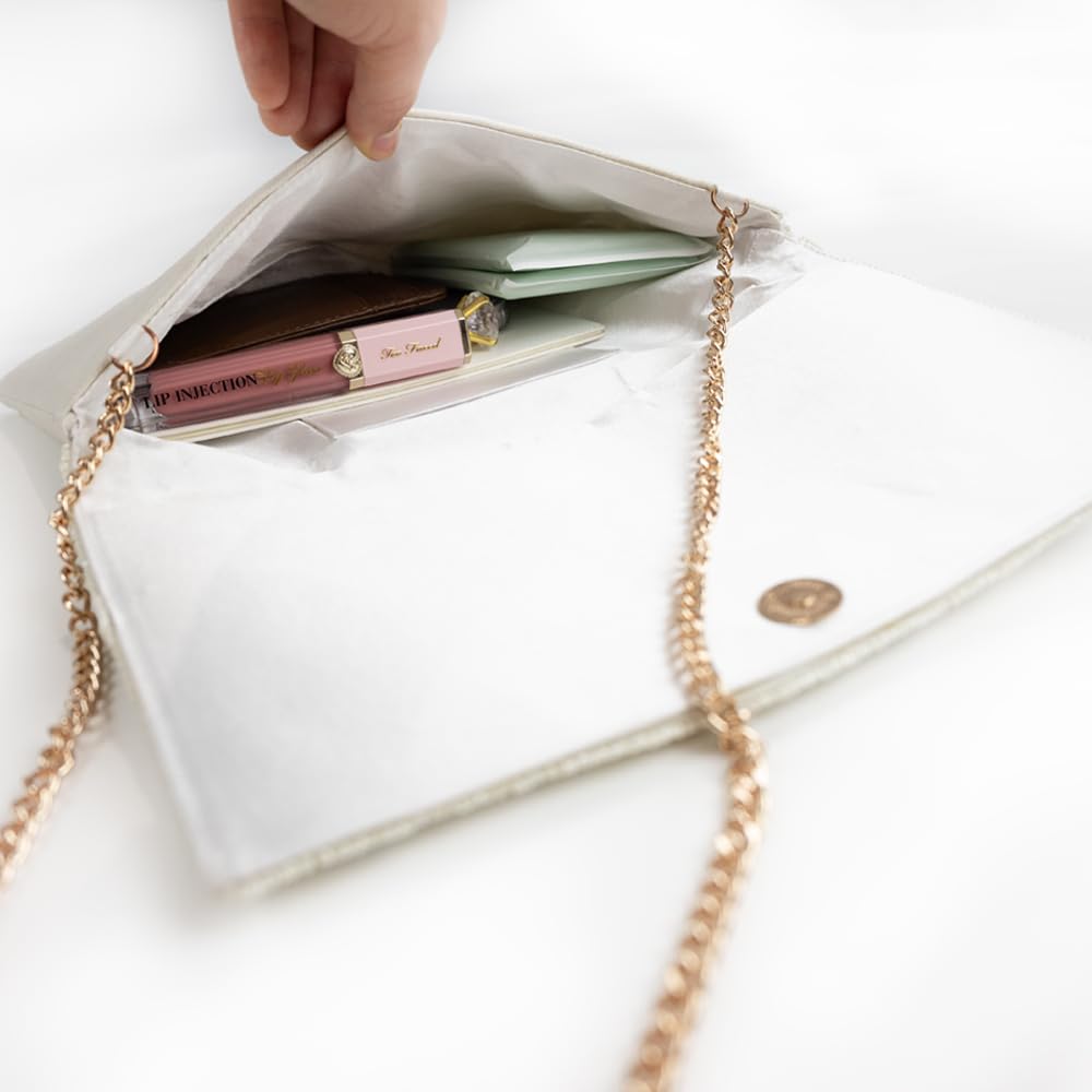 Elegant Beaded Bridal Clutch Purse - Perfect Wedding Day Accessory, Bachelorette Party & Bridal Shower Gift for Bride to Be | Ideal for Ceremonies, Receptions and Special Occasions