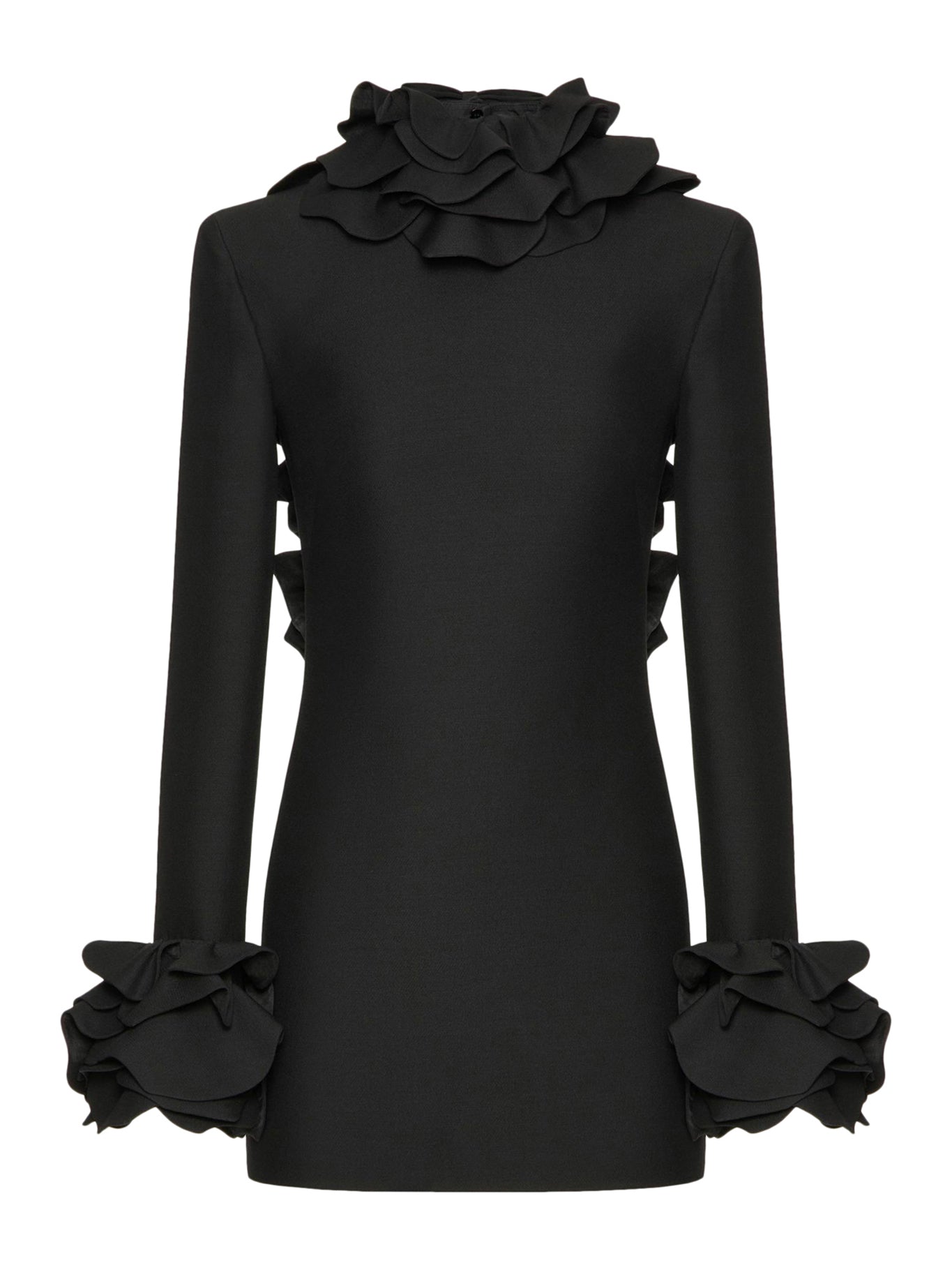 Embroidered Crepe Couture Short Dress - Elegant & Stylish for Parties, Weddings & Special Occasions