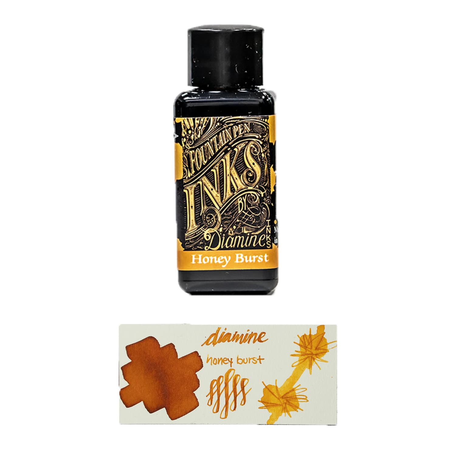 Diamine Guitar Bottled Ink - Honey Burst Shade for Fountain Pens, Calligraphy & Art - Perfect for Writing, Drawing & Creative Projects