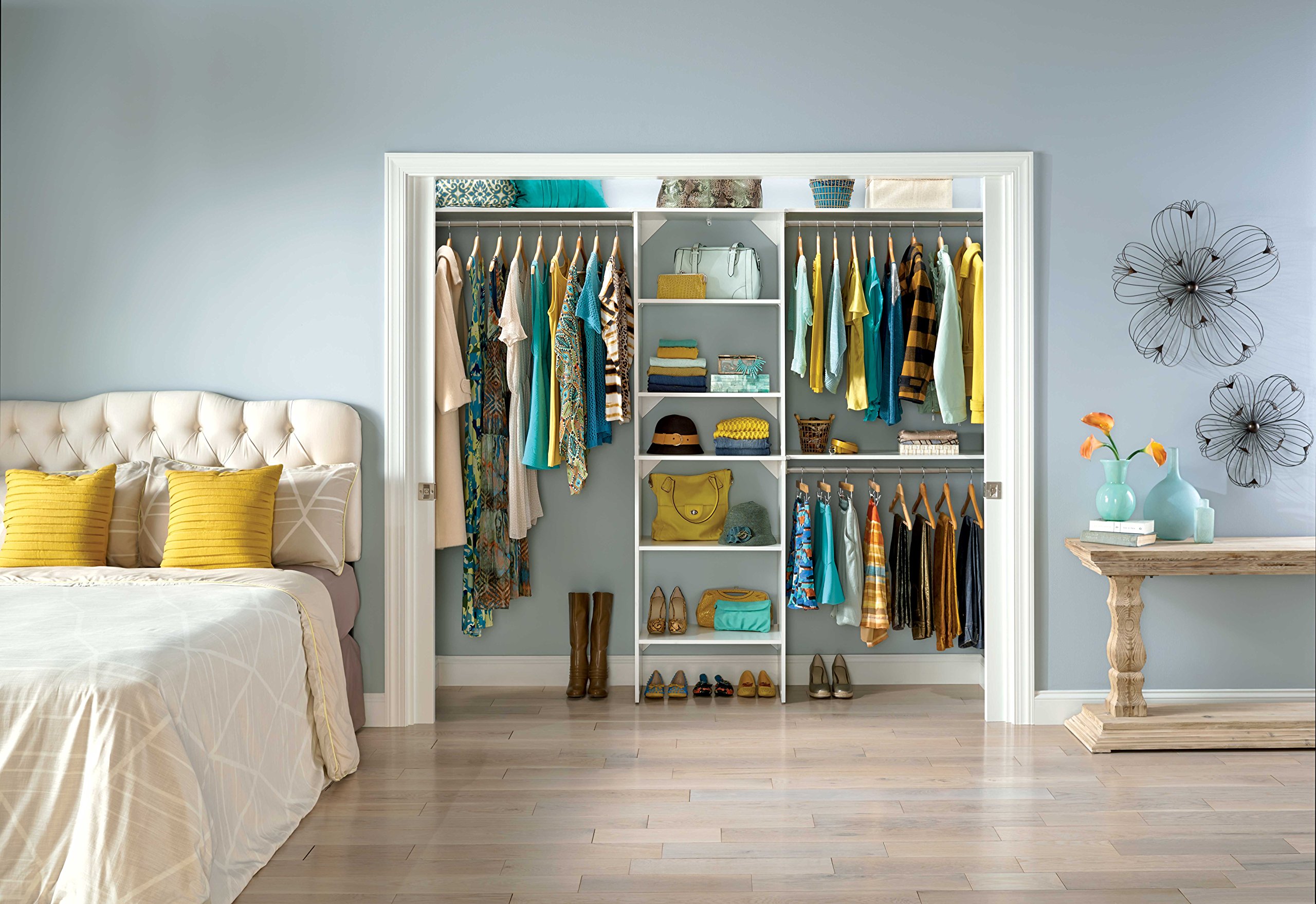 ClosetMaid SuiteSymphony 25-Inch White Closet Organizer with Adjustable Shelves - Space Saving Storage Solution for Bedroom, Walk-In Closet & Home Organization