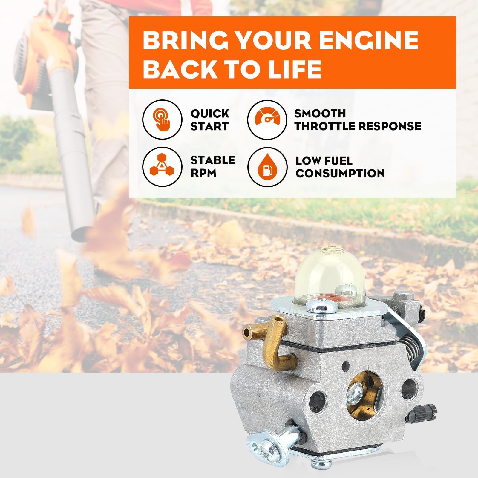 Hipa PB-2100 Carburetor Replacement Kit for Echo PB2100 PB-2155 Leaf Blower - Compatible with Zama C1U-K42 Series - Complete Maintenance Kit for Easy DIY Repair | Perfect for Yard Cleanup & Landscaping