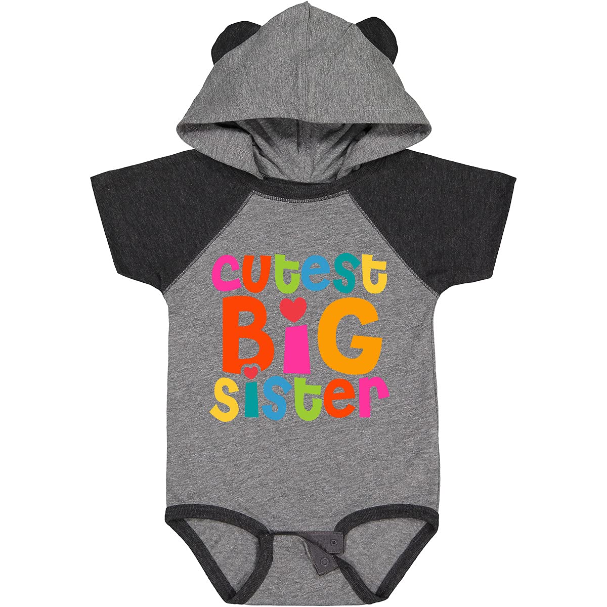 Inktastic Cutest Big Sister Baby Bodysuit - Soft Cotton Onesie for Newborn & Infant - Perfect Sibling Announcement Gift for Big Sisters