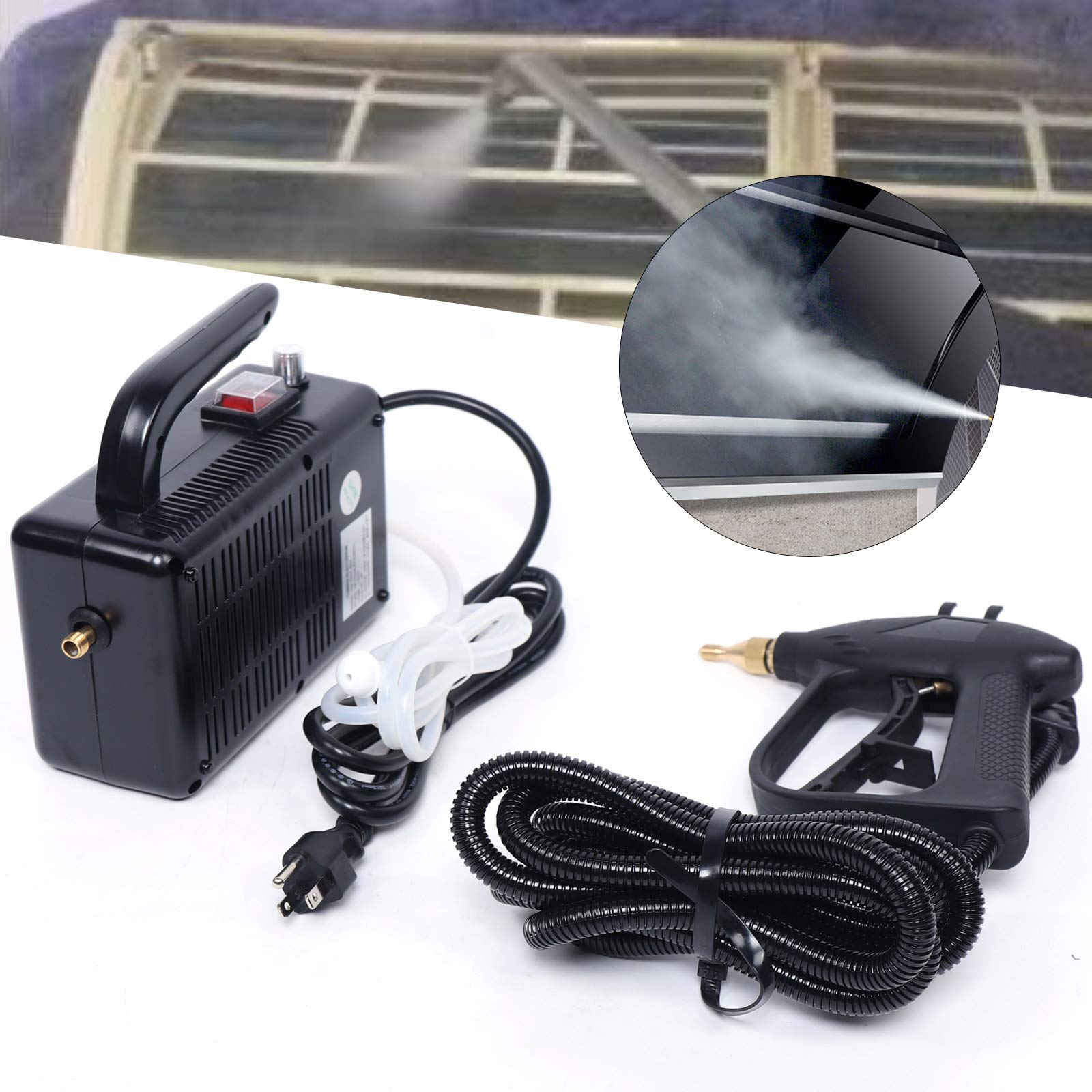 1600W High Pressure Handheld Steam Cleaner for Home - Electric Portable Steam Cleaning Machine for Tile, Grout, Car, Kitchen & Bathroom (Black) | Perfect for Deep Cleaning Floors, Upholstery & Sanitizing Surfaces