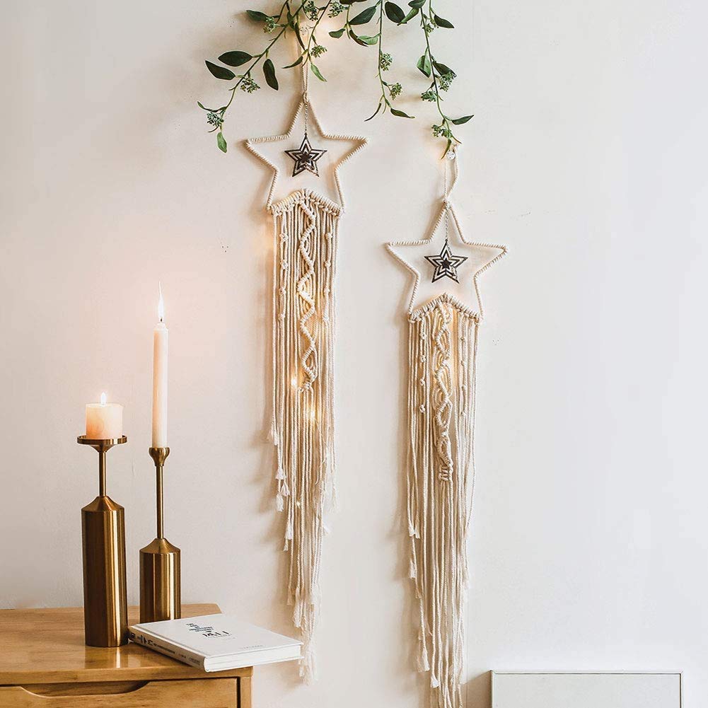 Handmade Boho Dreamcatcher Wall Hanging - Macrame Woven Wall Art Decor for Bedroom, Living Room & Nursery - Perfect Bohemian Gift for Teen Girls & Women - Spiritual Home Decor for Meditation Spaces & Dorm Rooms