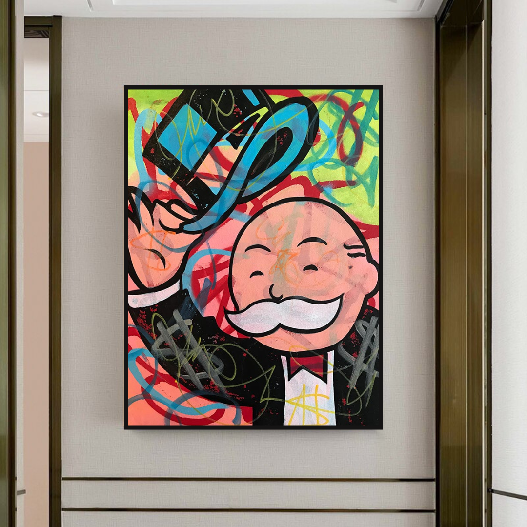 Alec Monopoly Magician Canvas Print - Millionaire Art Wall Decor for Living Room, Office & Gallery