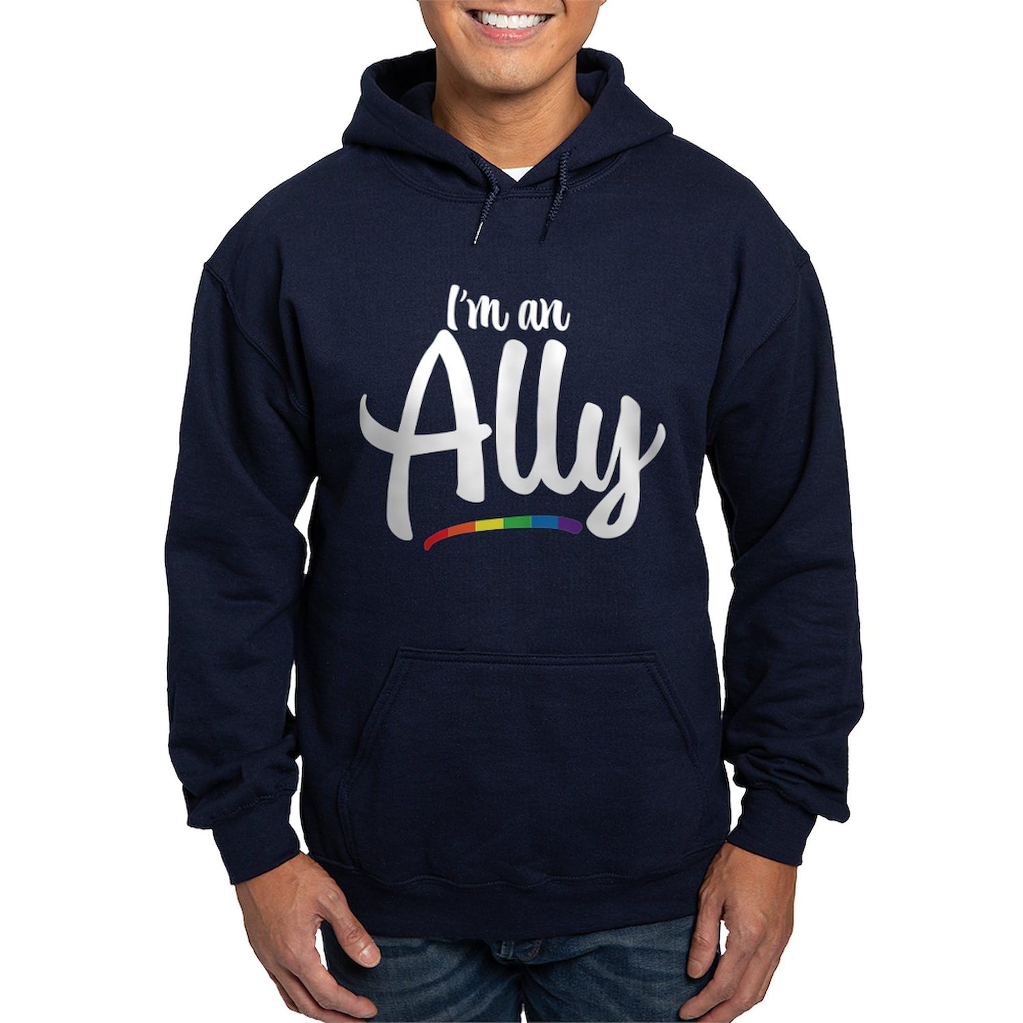 Men's Dark Regular Fit Hoodie - I'm An Ally Gay Pride Hoodie by CafePress | LGBTQ+ Support, Casual Wear & Everyday Comfort