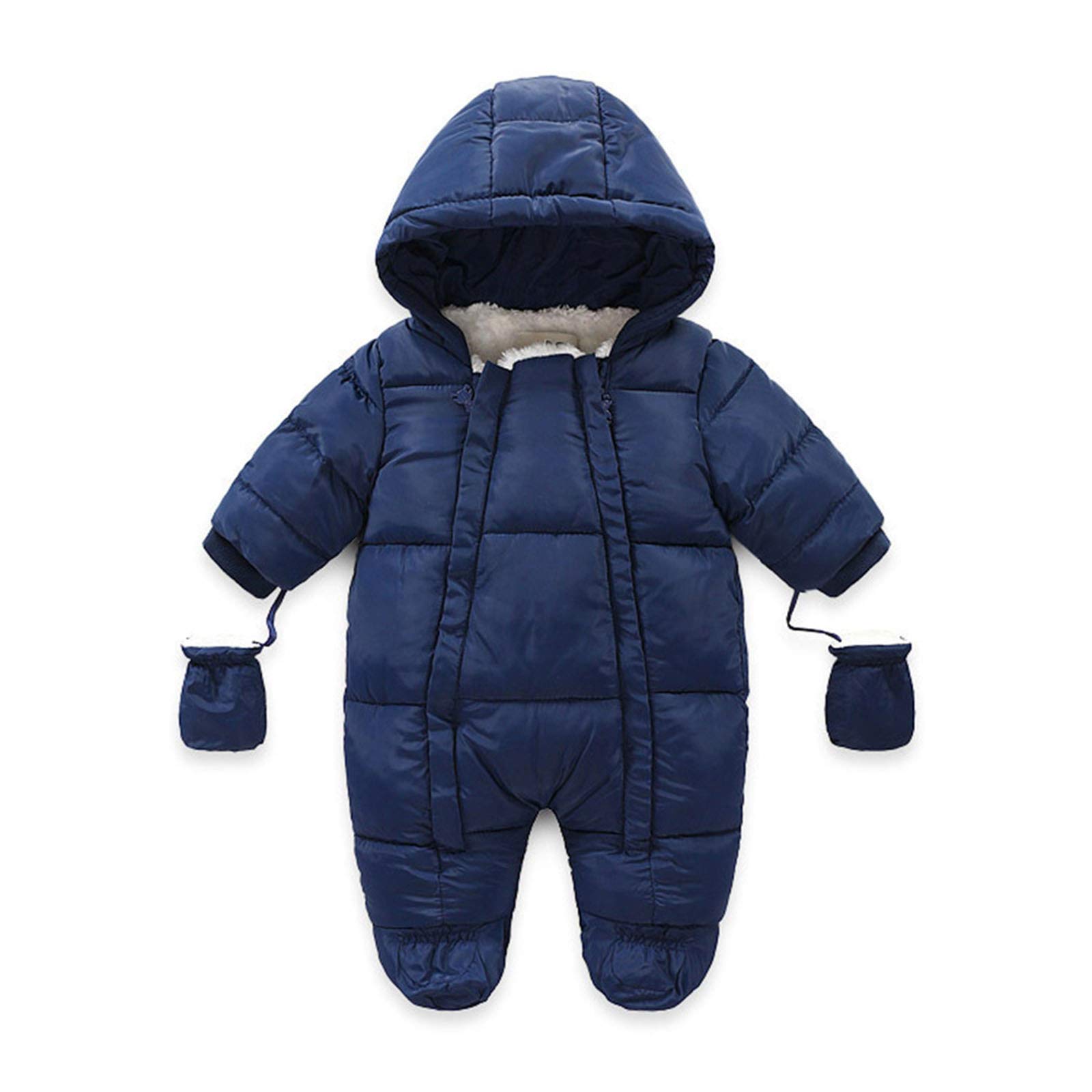 Adorable Baby Snowsuit Winter Coat - Warm Long Sleeve Infant Romper with Gloves for Boys & Girls | Perfect for Outdoor Play, Snow Days & Cold Weather
