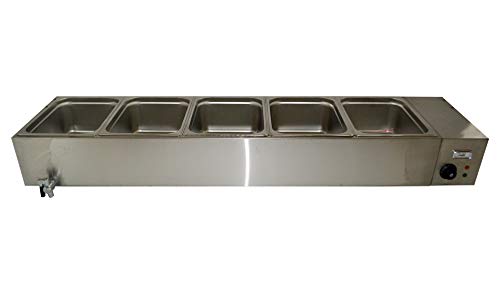 INTBUYING 5-Piece Deep Basin Food Warmer Set with Temperature Display - Perfect for Buffets, Catering, and Home Kitchen Use
