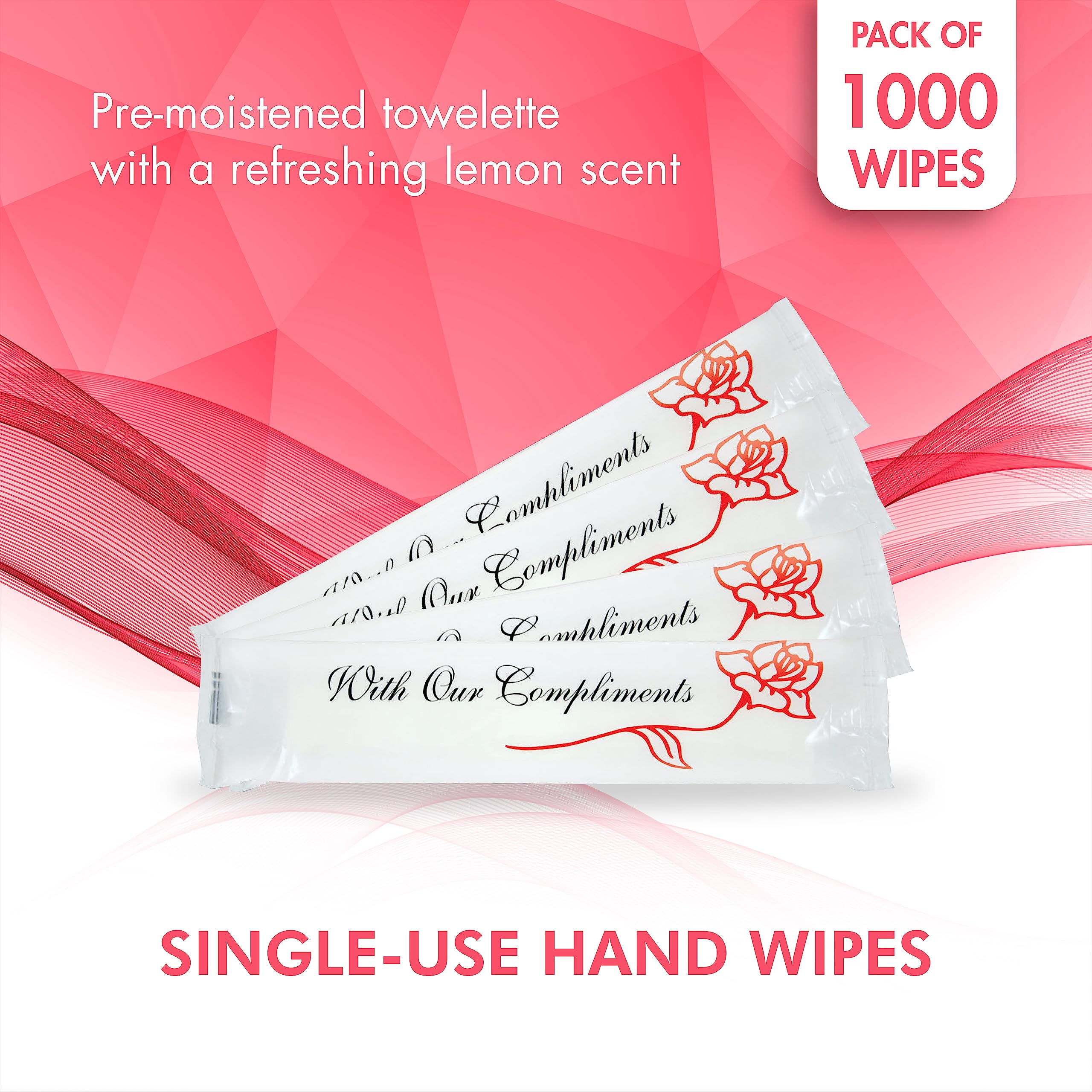 Premium Diamond Wipes Pre-Moistened Hand Wipes - 1000 Individually Wrapped, Extra Thick Lemon Scented Wet Wipes (10