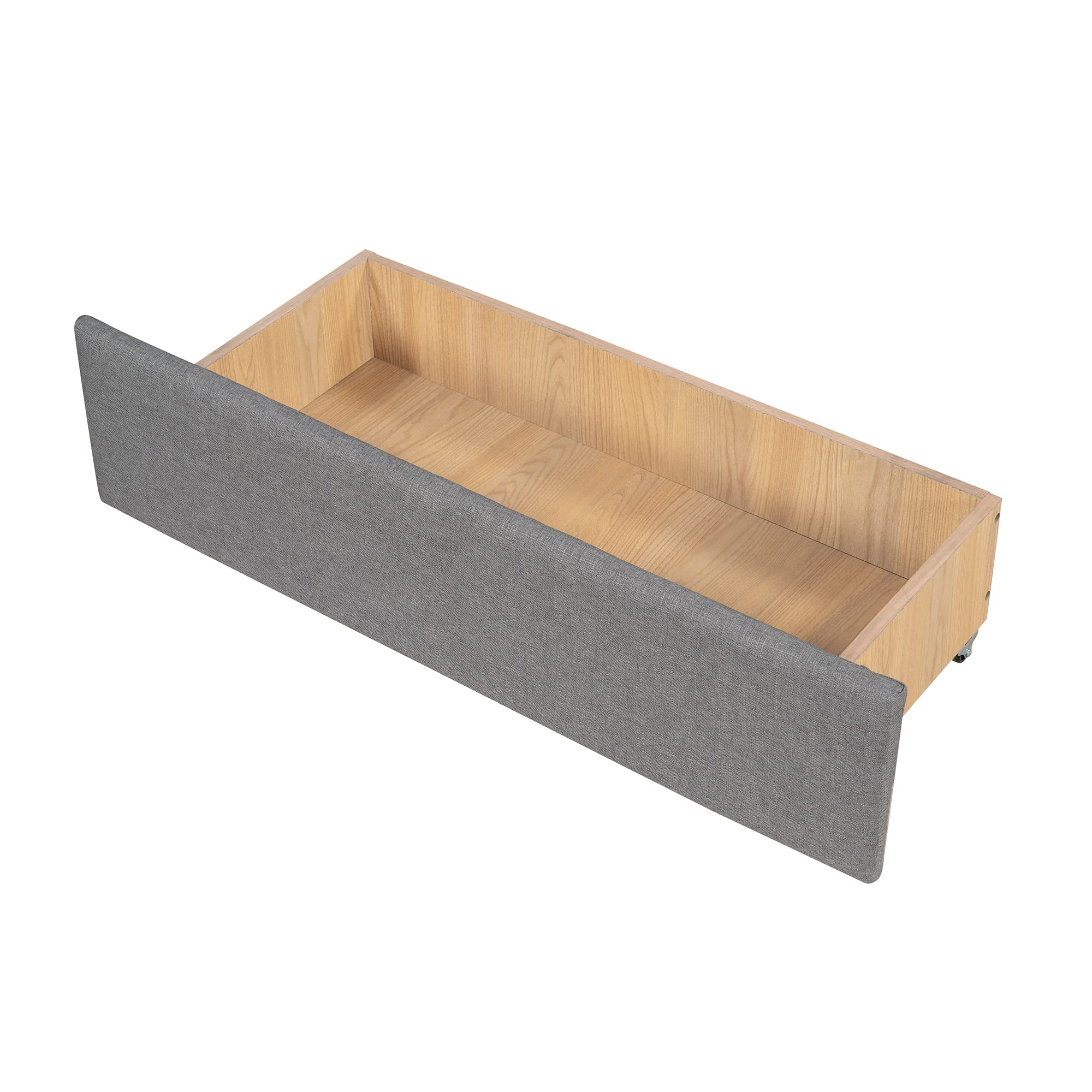 LZ LEISURE ZONE Full Size Upholstered Daybed with Storage Drawers & Wood Slat Support - Modern Gray Daybed for Guest Room, Dorm, or Small Space