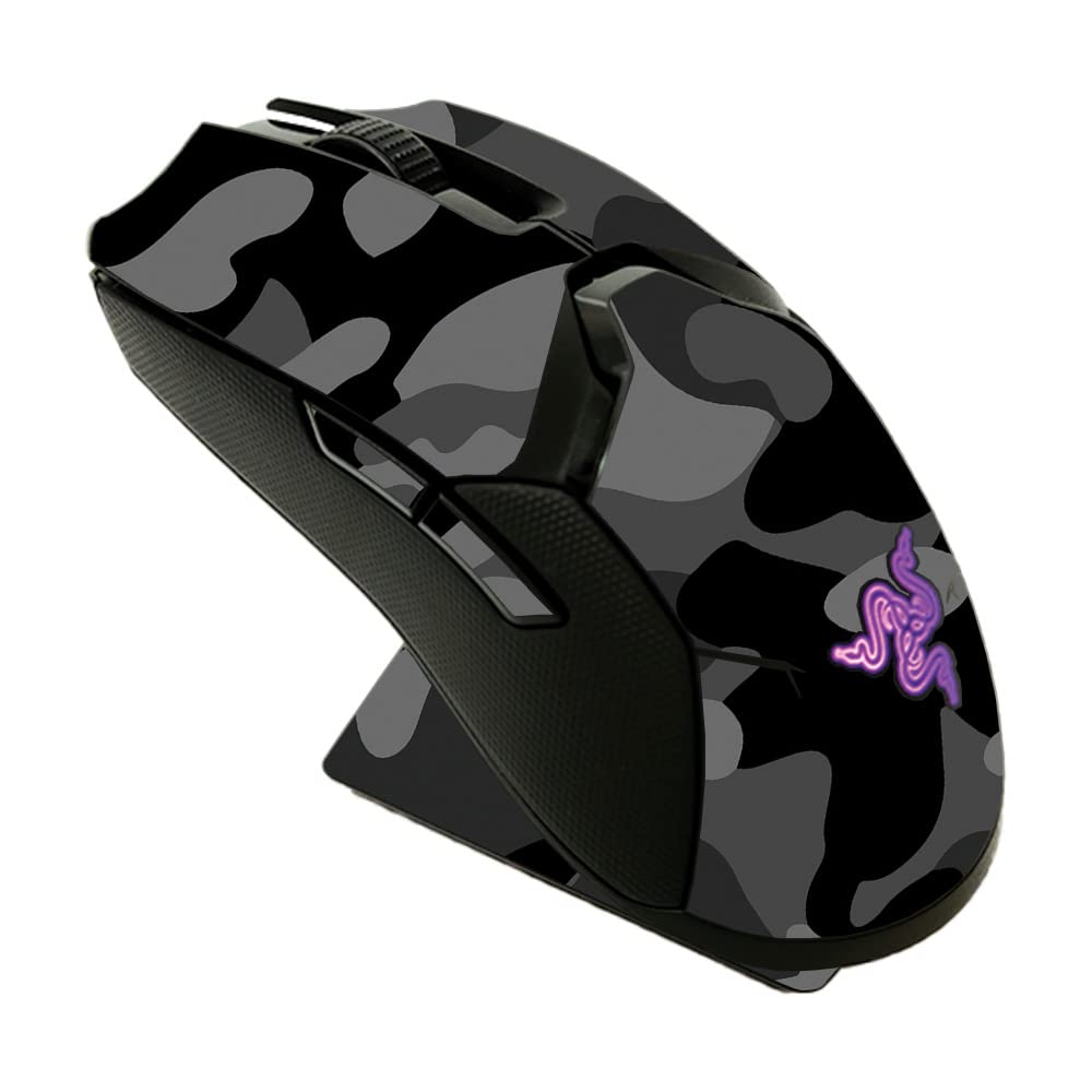 MightySkins Vinyl Skin Wrap for Razer Viper Ultimate Gaming Mouse - Black Camo Design | Protective & Durable Decal Cover | Easy to Apply & Remove | Made in USA | Perfect for Gamers & Tech Enthusiasts