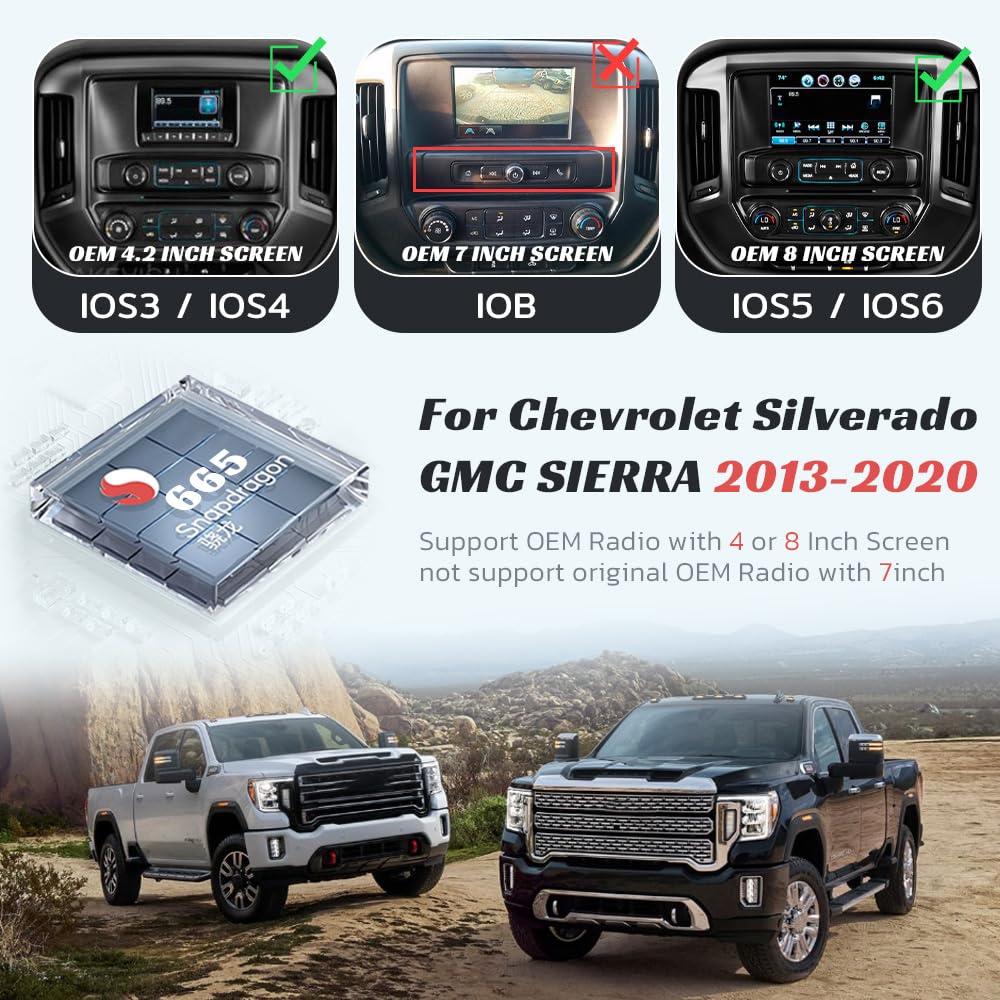14.4 Inch Android Car Stereo for Chevrolet Silverado GMC Sierra 2014-2019 | OEM Replacement Head Unit with GPS Navigation | Multimedia Player for Road Trips & Daily Commute