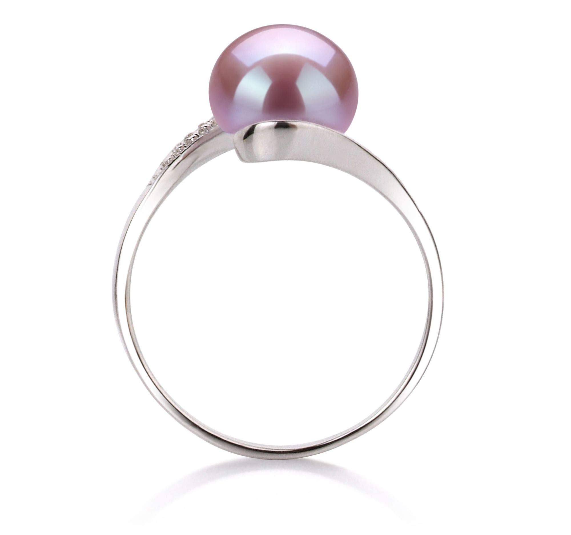 Chantel Lavender 9-10mm AA Quality Freshwater Pearl Ring in 925 Sterling Silver for Women - Elegant Jewelry for Weddings, Anniversaries & Special Occasions