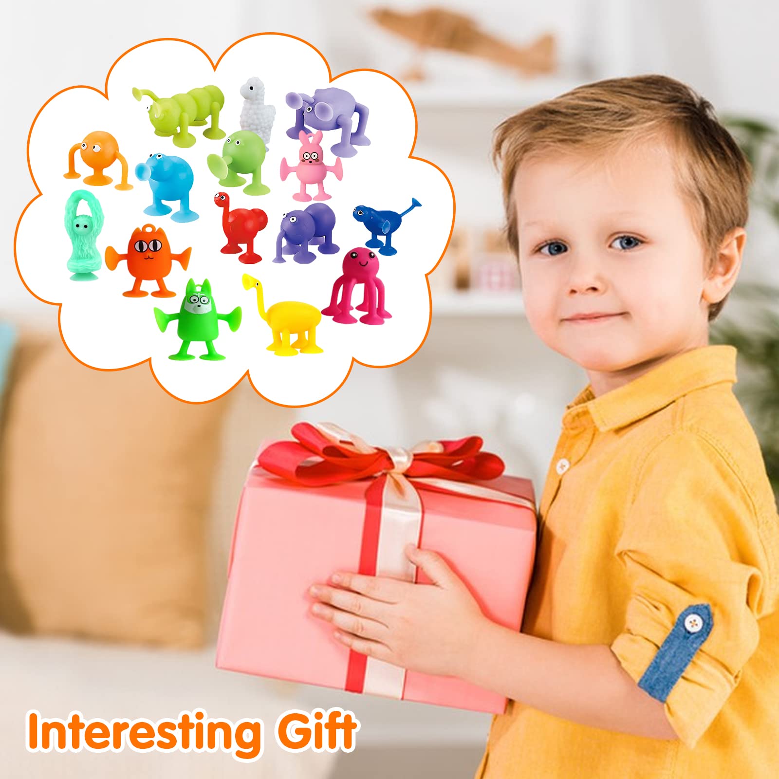 16-Piece Silicone Bath Toy Set for Kids - Sensory Suction Cup Toys for Toddlers Ages 3-7, Stress Relief & Travel Toys for Boys & Girls - Perfect for Bathtime, Parties & Interactive Play