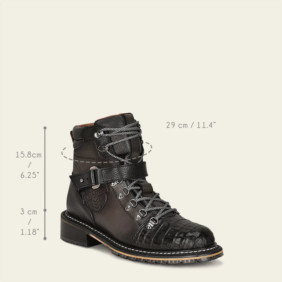 Men's Cuadra Black Casual Fashion Caiman Ankle Boots - Stylish & Comfortable for Everyday Wear, Work & Outdoor Activities