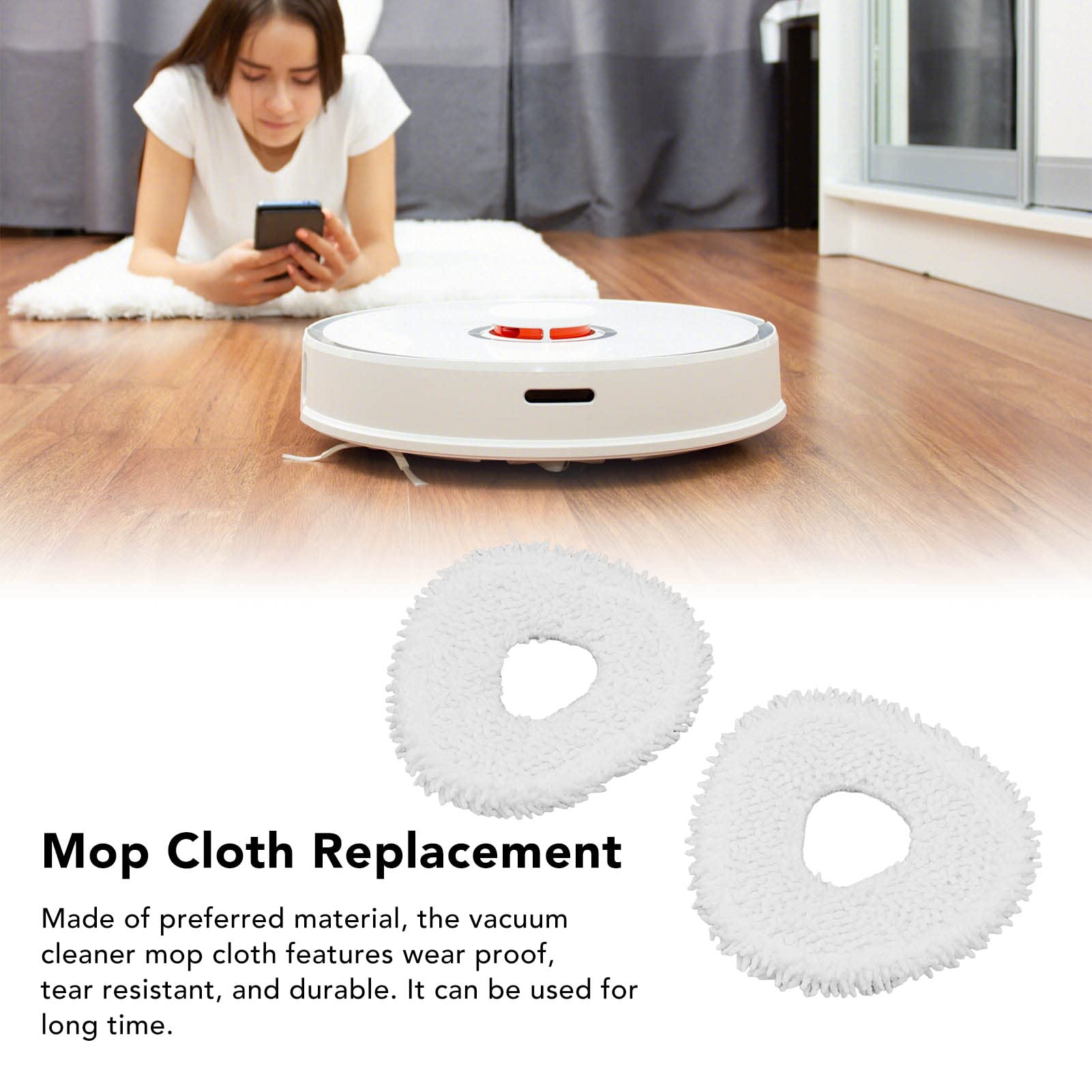 Narwal J3 Robot Vacuum Cleaner Replacement Mop Pads - 4 Pack Washable & Reusable Microfiber Cleaning Cloth Accessories for Deep Cleaning Floors, Hardwood & Tile Surfaces