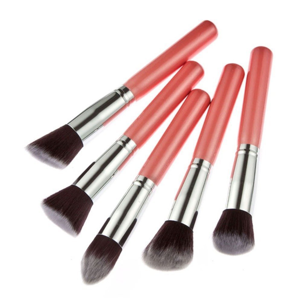 MASTADI 10-Piece Pink Fiber Bristle Makeup Brush Set for Women & Girls - Soft Foundation, Blush, Eyeshadow, Contour Brushes - Perfect for Professional Makeup & Travel Beauty Kit
