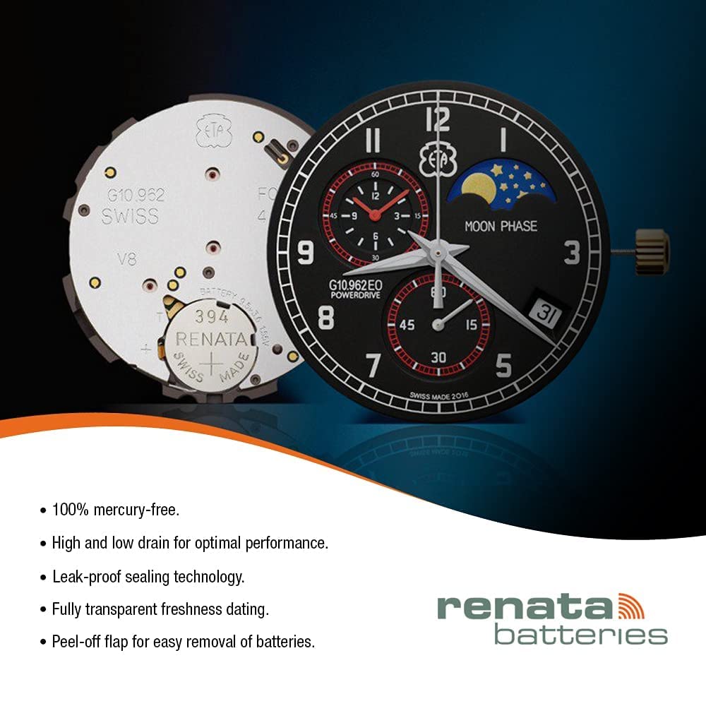 Renata 362 Silver Oxide Watch Battery - 5 Pack LR60 SR621SW 1.55V for Watches, Calculators & Medical Devices | Long-Lasting Power for Precision Timekeeping