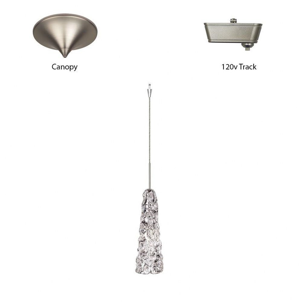WAC Lighting QP960-CL/CH Ice Quick Connect Pendant Light Fixture - Clear Glass Shade with Chrome Socket Set - Perfect for Kitchen Island, Dining Room & Modern Home Decor
