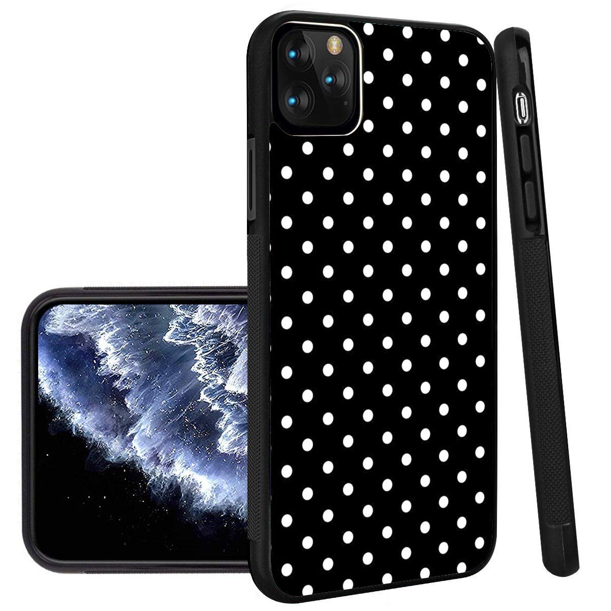 Black Polka Dot iPhone 11 Pro Max Case - Shockproof TPU Protective Cover with Non-Slip Soft Design | Perfect for Everyday Use, Work & Travel