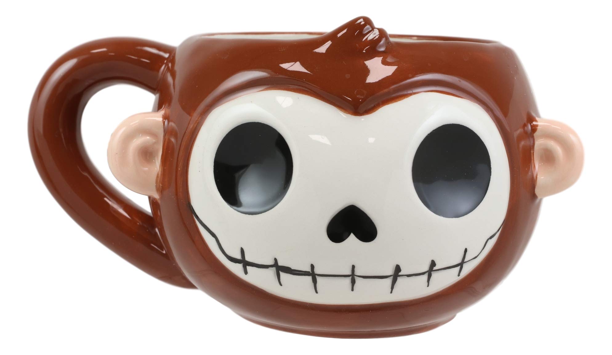 Ebros Gift Furrybones Adorable 14oz Ceramic Drinking Mug - Collectible Skeleton Monster Figurine with Furry Bones Design - Perfect for Coffee, Tea & Beverages - Unique Gift for Halloween & Anime Fans (Munky The Monkey Style)